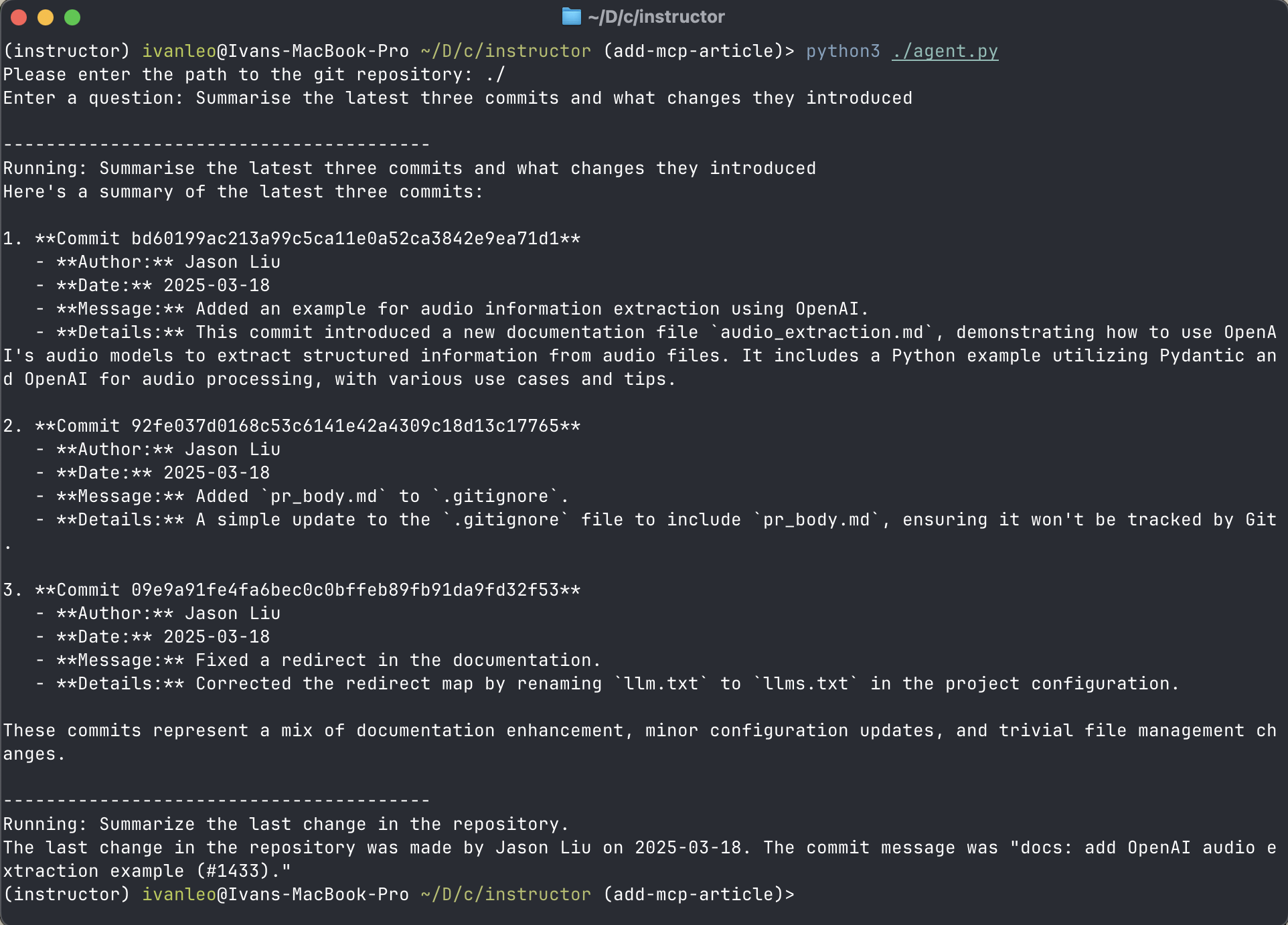 Agent MCP Example